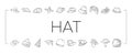 hat cap female fashion icons set vector Royalty Free Stock Photo