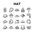 hat cap head man safety fashion icons set vector Royalty Free Stock Photo