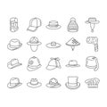 hat cap head man safety fashion icons set vector Royalty Free Stock Photo