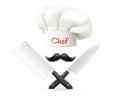 Hat Of Chef Mustache And Knives