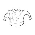 Hat clown icon, outline style