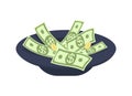 Hat for collecting money semi flat color vector object