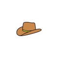 Hat colored vector icon on white background Royalty Free Stock Photo