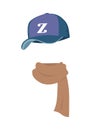 Hat. Contemporary Sport Violet Cap with Z Letter