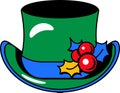 Hat decorated celebrative berry and leaf vector