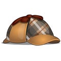 Hat detective isolated on white background. Vector cartoon illustration close-up. Royalty Free Stock Photo