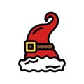 hat elf santa color icon vector illustration