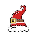 hat elf santa color icon vector illustration