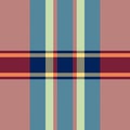 Hat fabric background seamless, celtic tartan vector textile. Flooring plaid pattern check texture in teal and red colors Royalty Free Stock Photo