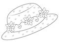 Hat with flowers coloring page Royalty Free Stock Photo