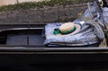 The hat of gondolier on the gondola Royalty Free Stock Photo