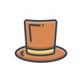 Color illustration icon for Hat, cap and detective Royalty Free Stock Photo