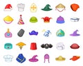 Hat icon set, cartoon style Royalty Free Stock Photo