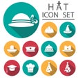 Hat Icon Set.Vector Illustration Royalty Free Stock Photo