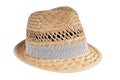 Straw Fedora Style Hat Isolated Royalty Free Stock Photo