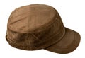 Hat isolated on white background. Hat with a visor .brown hat