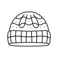 hat knitting wool line icon vector illustration