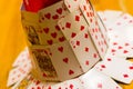 Hat made out of playing cards Royalty Free Stock Photo