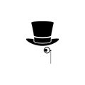 hat and monocle icon. Element of theater and art illustration. Premium quality graphic design icon. Signs and symbols collection i