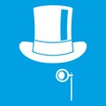 Hat with monocle icon white