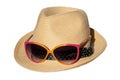 Hat with pink suglasses Royalty Free Stock Photo