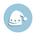 hat with pompom icon in badge style. One of New year collection icon can be used for UI, UX Royalty Free Stock Photo