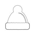 hat with pompom icon. Element of Winter for mobile concept and web apps icon. Outline, thin line icon for website design and Royalty Free Stock Photo