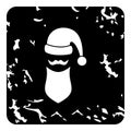 Hat with pompom and long beard of Santa Claus icon Royalty Free Stock Photo