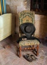 Hat, shoes and scarf of saint Jean Marie Vianney in Ars, France Royalty Free Stock Photo