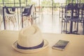 Hat and smart phone Royalty Free Stock Photo