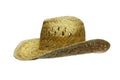 Hat straw isolated on white side view Royalty Free Stock Photo