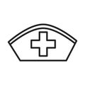 Hat uniform nurse healthcare medical and hospital pictogram line style icon