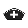 Hat uniform nurse healthcare medical and hospital pictogram silhouette style icon