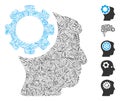 Hatch Brain Gear Icon Vector Collage Royalty Free Stock Photo