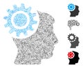 Hatch Brain Gear Icon Vector Mosaic Royalty Free Stock Photo