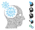 Hatch Brain Gears Rotation Icon Vector Collage Royalty Free Stock Photo