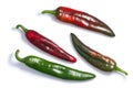 Hatch chile peppers, paths, top Royalty Free Stock Photo