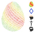 Hatch Collage Abstract Egg with Diagonal Stripes Icon
