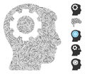 Hatch Collage Brain Gear Icon Royalty Free Stock Photo