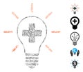 Hatch Collage Creative Medicine Bulb Icon Royalty Free Stock Photo