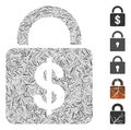 Hatch Collage Dollar Lock Icon