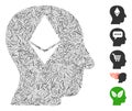 Hatch Collage Ethereum Thinking Head Icon Royalty Free Stock Photo