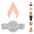 Hatch Collage Gas Flame Icon Royalty Free Stock Photo