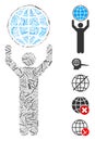 Hatch Collage Globalist Icon Royalty Free Stock Photo
