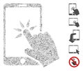 Hatch Collage Hand Click Smartphone Icon