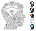 Hatch Collage Human Head with Diamond Royalty Free Stock Photo