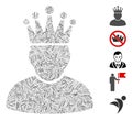 Hatch Collage King Icon Royalty Free Stock Photo