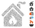 Hatch Collage Kitchen Fire Icon Royalty Free Stock Photo