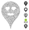 Hatch Collage Lady Love Smiley Map Marker Icon