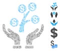 Hatch Collage Money Tree Care Hands Royalty Free Stock Photo